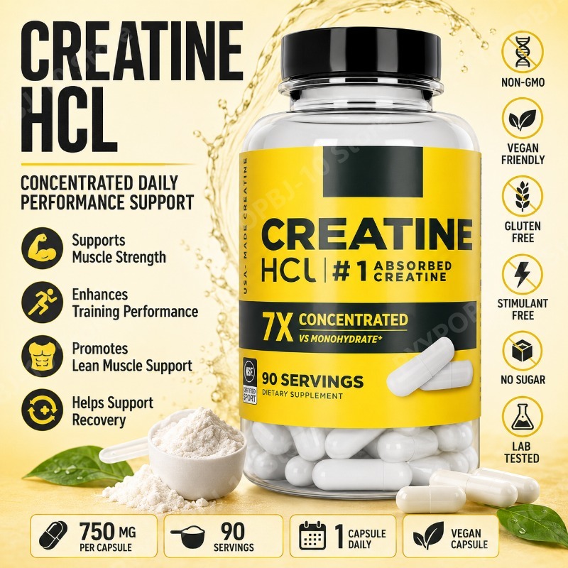 Nutrition Fitness Supplements - Creatina HCl 750mg 90 Cápsulas, Suplemento