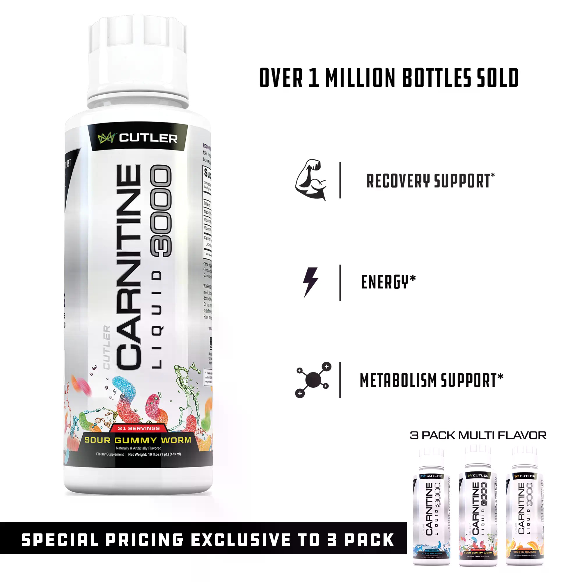 Nutrition Y Fitness - Cutler Nutrition Carnitina Líquida 3000 para