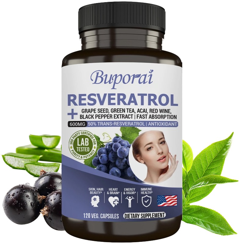 Resveratrol Capsule Anti Aging - Cápsulas de resveratrol: antioxidante, antienvejecimiento, apoya