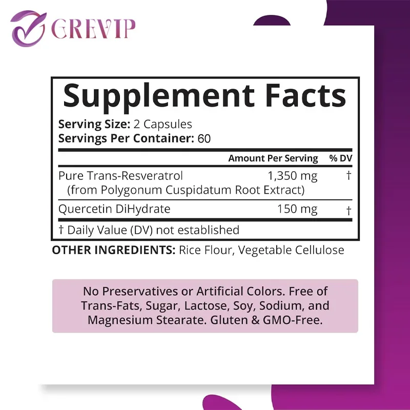 Trans-Resveratrol 1500 mg: pot - Resveratrol Capsule Anti Aging reseña y precio