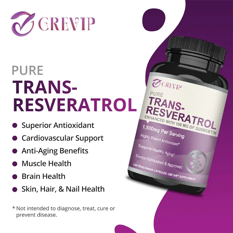 Trans-Resveratrol 1500 mg: pot - Resveratrol Capsule Anti Aging reseña y precio