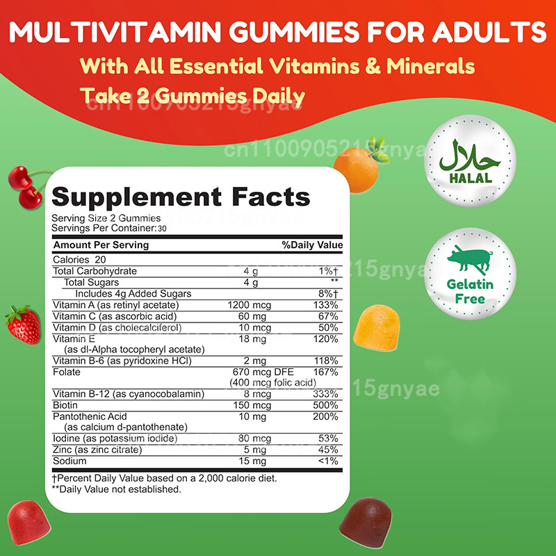 Gomitas multivitaminas diarias - Multivitamin Gummy Adult reseña y precio