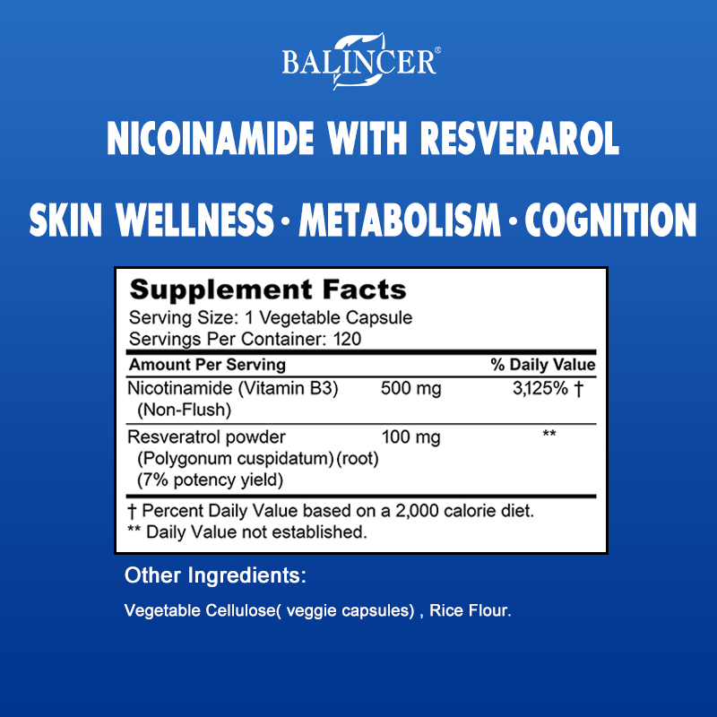 Nicotinamida con Resveratrol - - Resveratrol Capsule Anti Aging reseña y precio