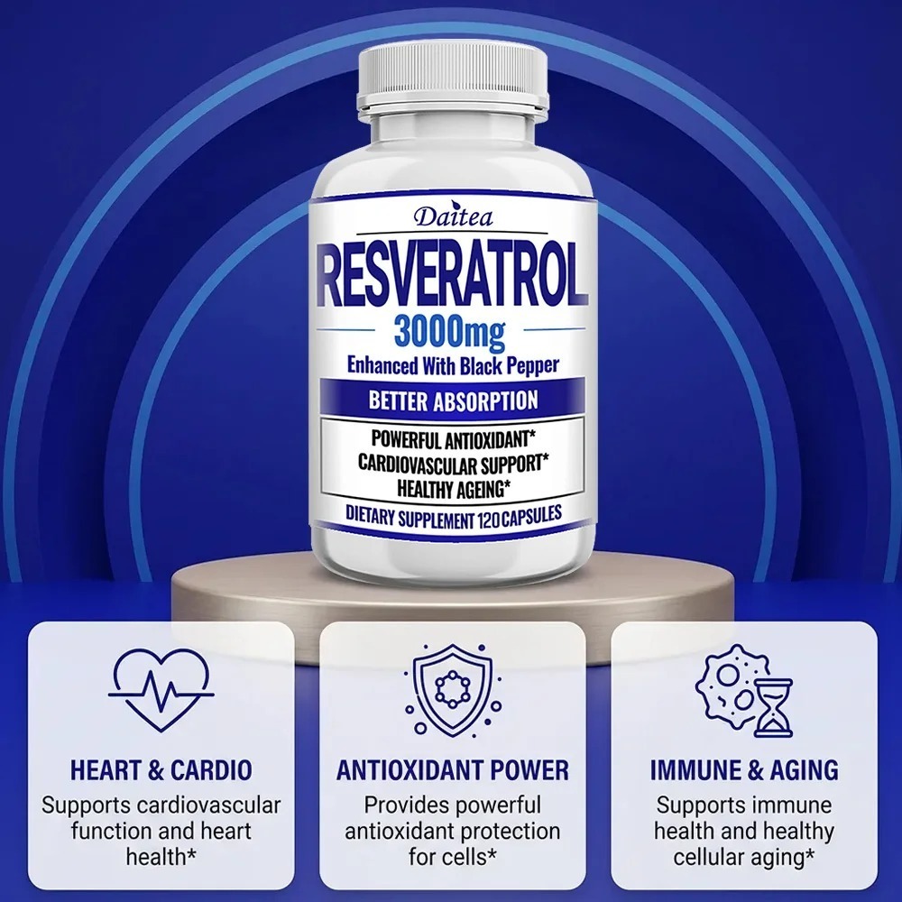 Cápsulas de Suplemento de Resv - Resveratrol Capsule Anti Aging reseña y precio