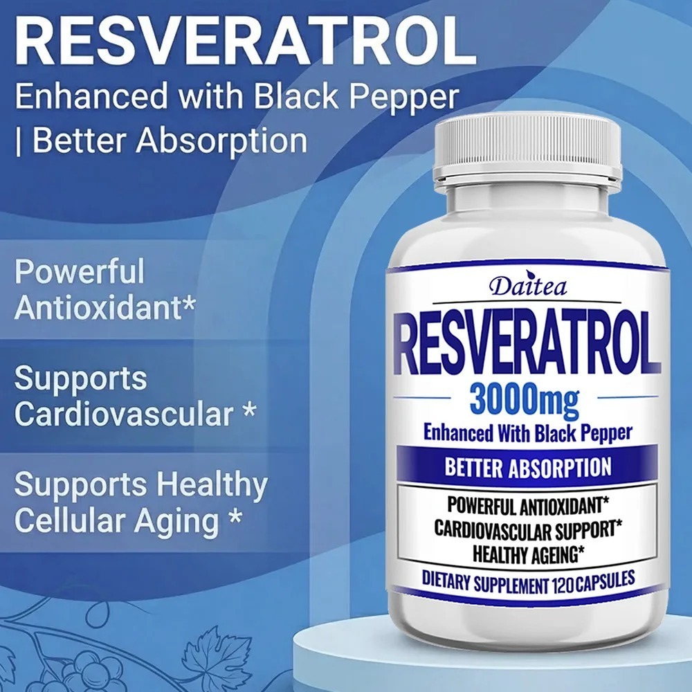 Cápsulas de Suplemento de Resv - Resveratrol Capsule Anti Aging reseña y precio