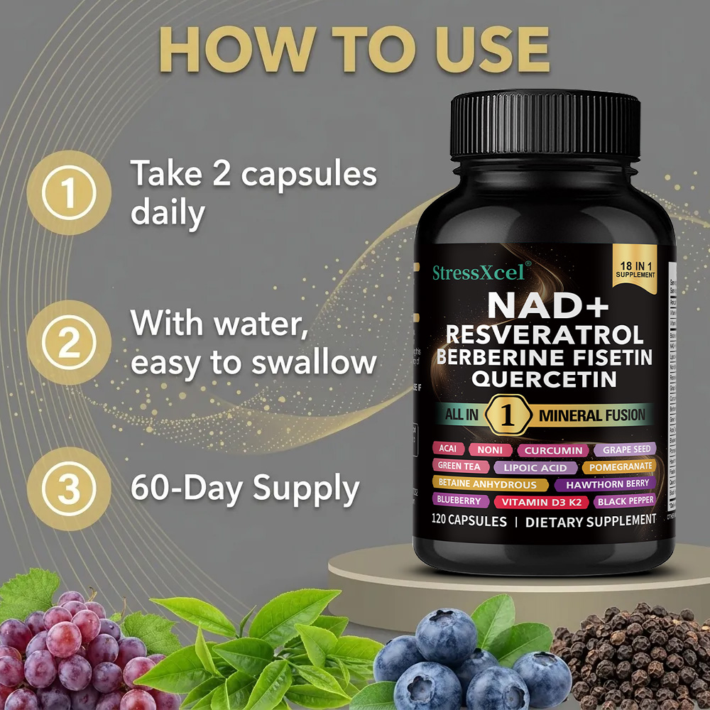 Suplemento de NAD+ con Resvera - Resveratrol Capsule Anti Aging reseña y precio