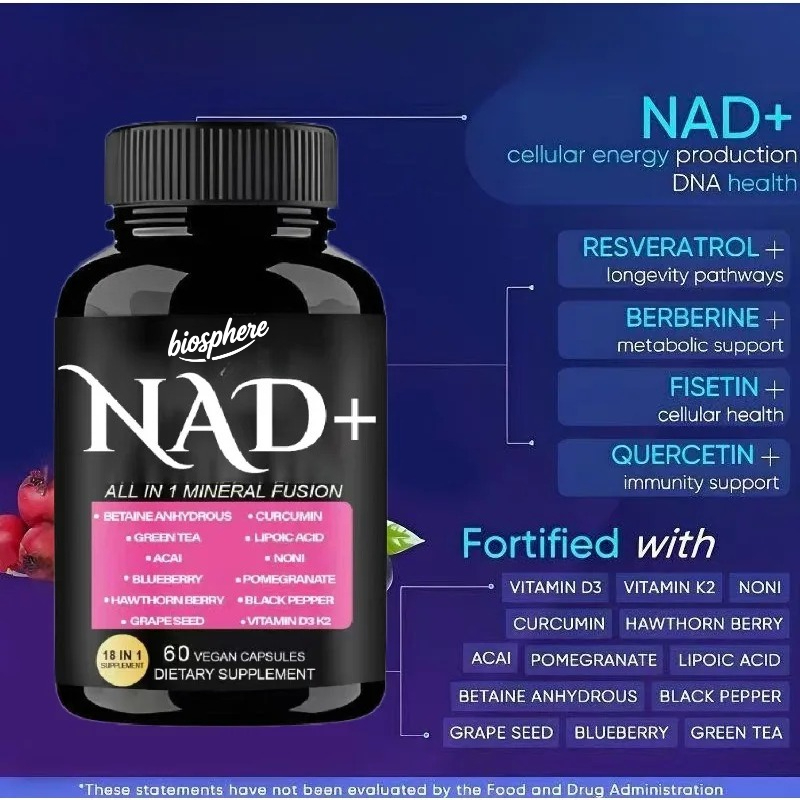 Suplemento NAD con nicotinamid - Resveratrol Capsule Anti Aging reseña y precio