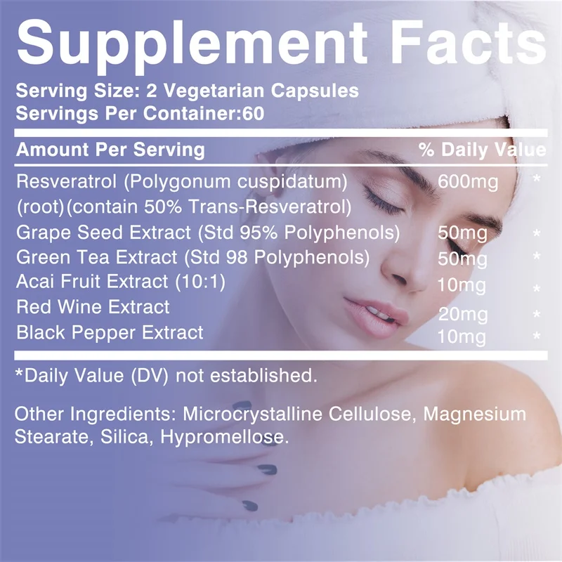 Cápsulas de resveratrol: antio - Resveratrol Capsule Anti Aging reseña y precio