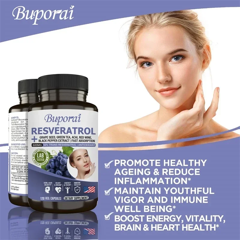 Cápsulas de resveratrol: antio - Resveratrol Capsule Anti Aging reseña y precio