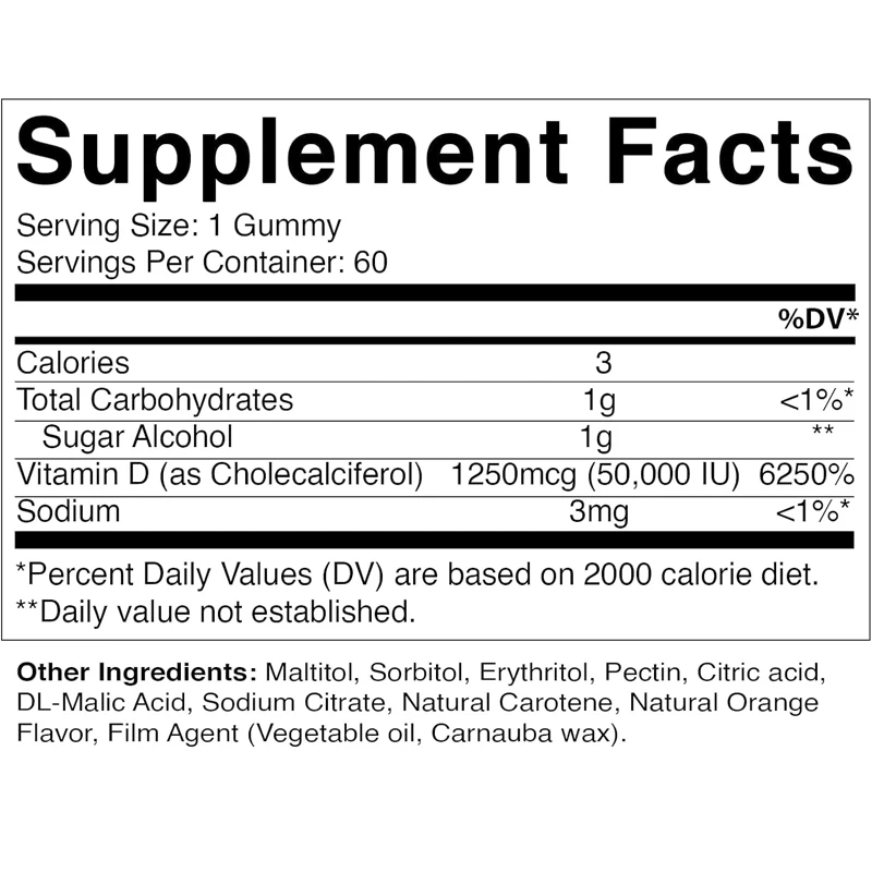 Suplemento de vitamina D3 5000 - Multivitamin Gummy Adult reseña y precio