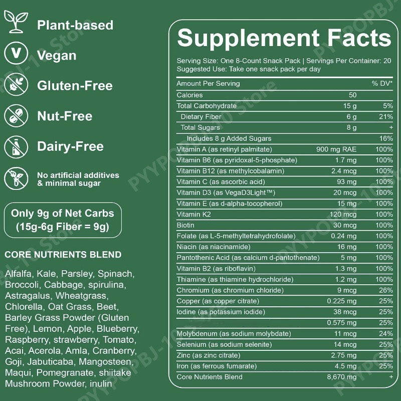 Gomitas Verdes Orgánicas de Ch - Multivitamin Gummy Adult reseña y precio