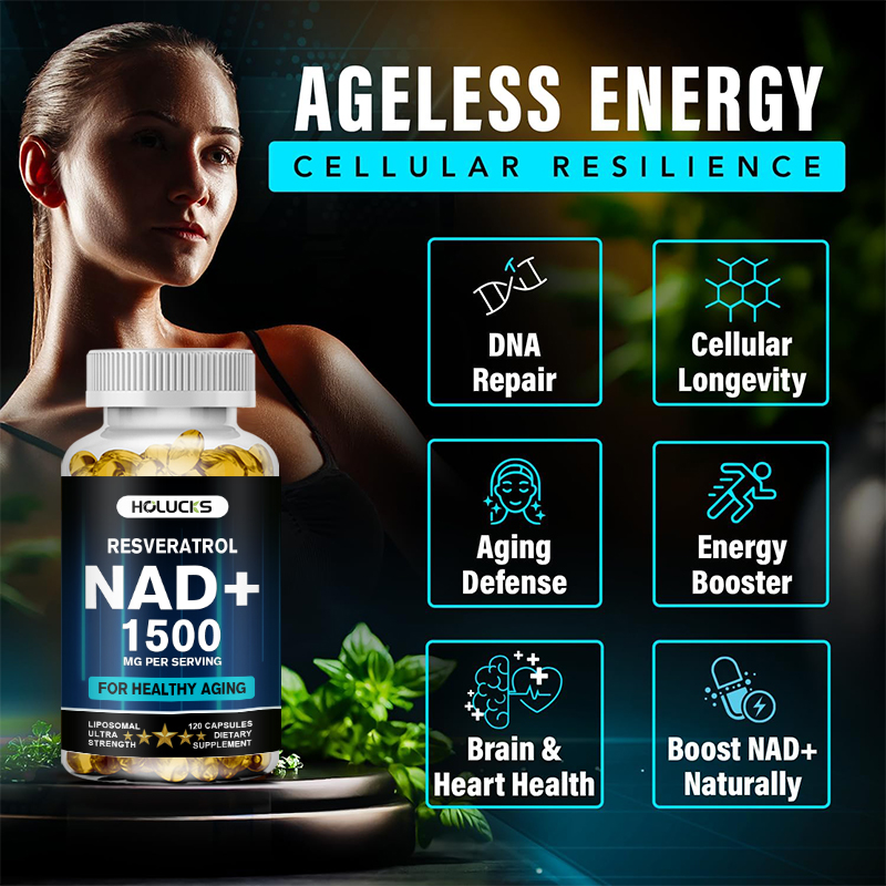 Cápsulas HOLUCKS NAD+, con NAD - Resveratrol Capsule Anti Aging reseña y precio